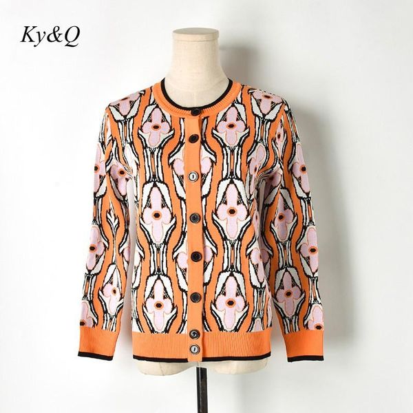 women's knits & tees runway vintage 2021 spring orange folral embroidery o-neck long sleeve women knit cardigan single breasted sweater, White 
women's knits & tees runway vintage 2021 spring orange folral embroidery o-neck long sleeve women knit cardigan single breasted sweater, White