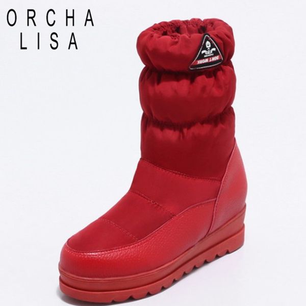 orcha lisa new winter mid calf boots slip on woman shoes down heighten increasing snow boots black red white botas c494
orcha lisa new winter mid calf boots slip on woman shoes down heighten increasing snow boots black red white botas c494