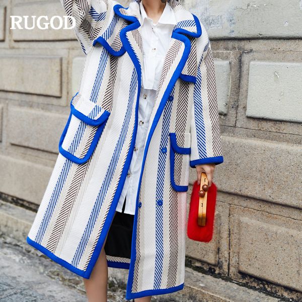 rugod new long wool coat women england style striped women coat long sleeve loose clothes winter wear manteau femme hiver, Black
rugod new long wool coat women england style striped women coat long sleeve loose clothes winter wear manteau femme hiver, Black