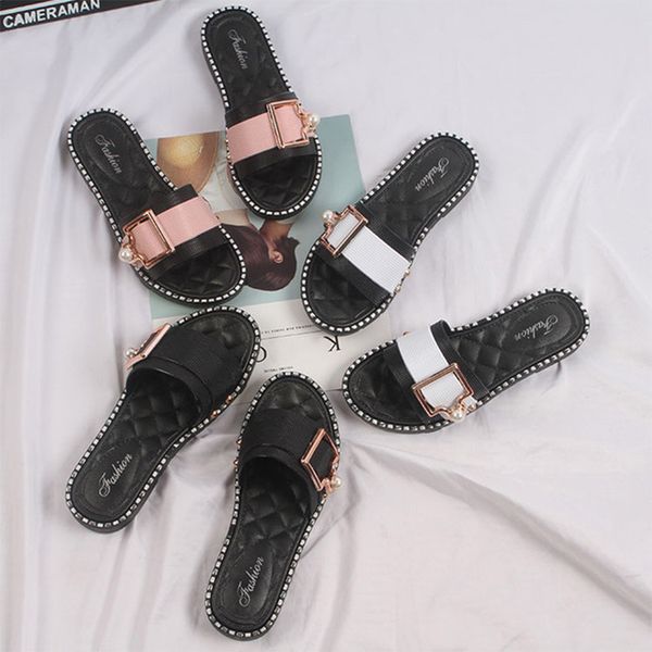 new women flat slippers summer pu pearl crystal ladies slides shoes zapatos fashion female beach outdoor comfort slip footwear, Black
new women flat slippers summer pu pearl crystal ladies slides shoes zapatos fashion female beach outdoor comfort slip footwear, Black