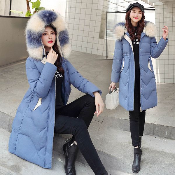 mid-long cotton padded overcoats women slim hooded quilted coats winter solid color big fur collar hooded overwear jackets, Black
mid-long cotton padded overcoats women slim hooded quilted coats winter solid color big fur collar hooded overwear jackets, Black