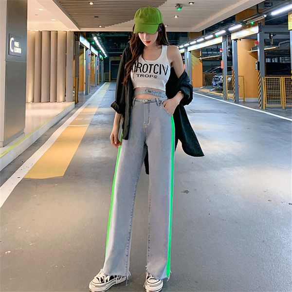 real shigh waist drape denim wide-leg pants women loose 2020 straight casual temperament jeans, Blue
real shigh waist drape denim wide-leg pants women loose 2020 straight casual temperament jeans, Blue
