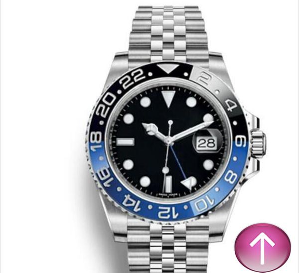 classical new fashion gmt watch automatic whole sale stainless steel blue black wrist watch, Slivery;brown
classical new fashion gmt watch automatic whole sale stainless steel blue black wrist watch, Slivery;brown