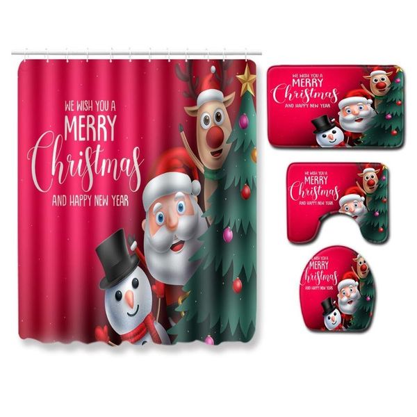 shower curtains 4pcs/set santa claus printed pattern water-resistant curtain pedestal rug lid toilet cover mat non-slip bath set
shower curtains 4pcs/set santa claus printed pattern water-resistant curtain pedestal rug lid toilet cover mat non-slip bath set