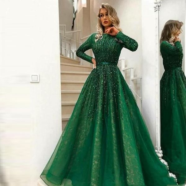 hunter beaded arabic lace evening dresses bateau neck with long sleeves sequined prom gowns floor length formal dress, Black;red
hunter beaded arabic lace evening dresses bateau neck with long sleeves sequined prom gowns floor length formal dress, Black;red