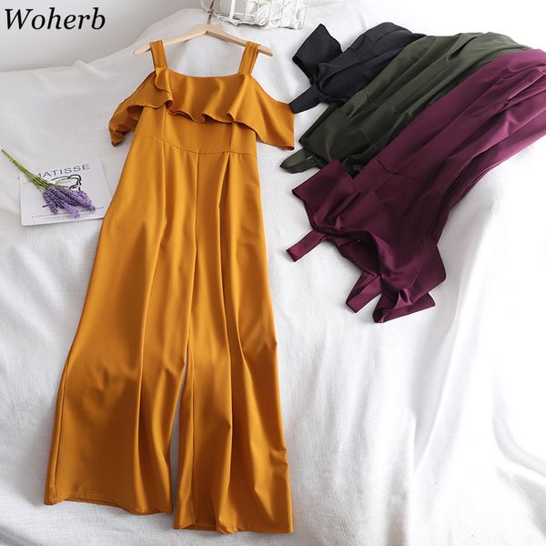 woherb off shoulder jumpsuit romper women elegant ruffe office ladies jumpsuit casual streetwear party female long, Black;white
woherb off shoulder jumpsuit romper women elegant ruffe office ladies jumpsuit casual streetwear party female long, Black;white