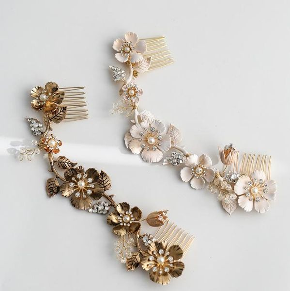 baroque headband long hair comb flower leaf headpiece crystal pearl headdress hairband bridal accessories wedding jewelry m263, Golden;white
baroque headband long hair comb flower leaf headpiece crystal pearl headdress hairband bridal accessories wedding jewelry m263, Golden;white