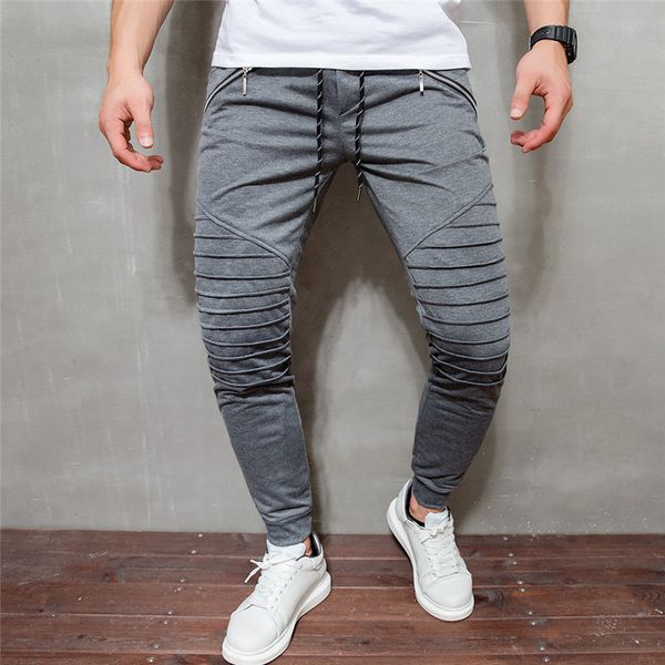 spring and autumn new men's zipper knee folds solid color casual pants comfortable breathable beam pants fitness pants, Black
spring and autumn new men's zipper knee folds solid color casual pants comfortable breathable beam pants fitness pants, Black