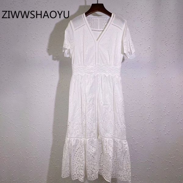 ziwwshaoyu women summer white v-neck sweet vacation dresses fashion designer ladies hollow out embroidery elegant midi dresses, Black;gray
ziwwshaoyu women summer white v-neck sweet vacation dresses fashion designer ladies hollow out embroidery elegant midi dresses, Black;gray