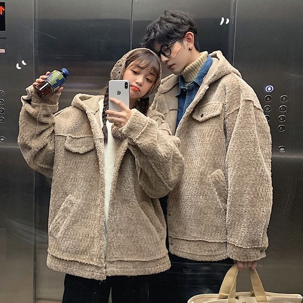 men's cotton clothing 2019 autumn and winter lamb hair couple cotton coat youth personality fashion trend men's clothing, Black
men's cotton clothing 2019 autumn and winter lamb hair couple cotton coat youth personality fashion trend men's clothing, Black