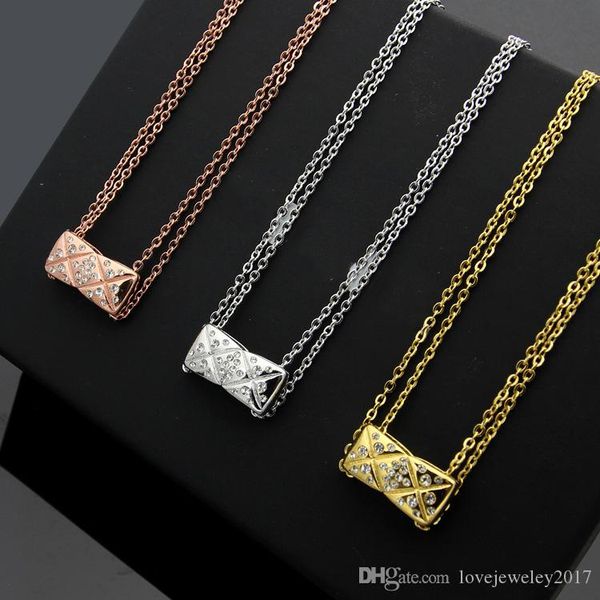 luxury designer jewelry men necklaces diamond pattern pendant necklace stainless steel rose gold silver double chains with cube pendant
luxury designer jewelry men necklaces diamond pattern pendant necklace stainless steel rose gold silver double chains with cube pendant