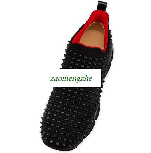 amous brand shoes studded spikes sneakers red bottom mens womens spikes training shoes, Black