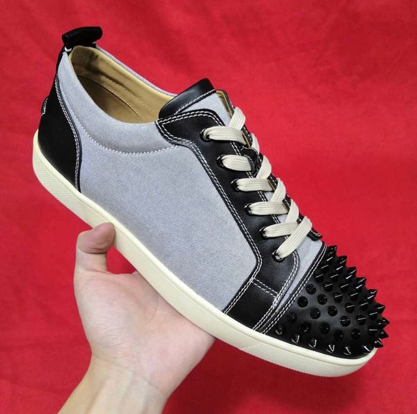 mens women canvas leather casual low red bottom snealers spikes trainers homme chaussures sneakers, Black
mens women canvas leather casual low red bottom snealers spikes trainers homme chaussures sneakers, Black