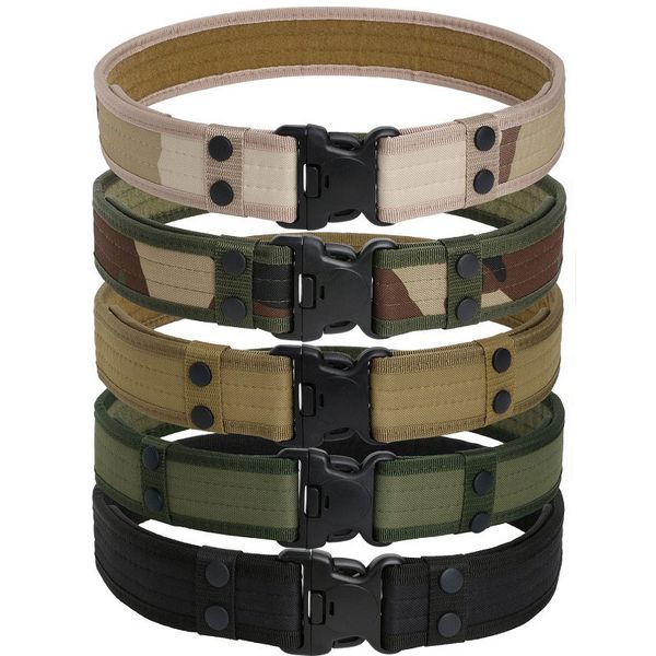 men's tactical belt survival canvas belt male outdoor combat equipment male hunting casual camouflage, Black;brown 
men's tactical belt survival canvas belt male outdoor combat equipment male hunting casual camouflage, Black;brown