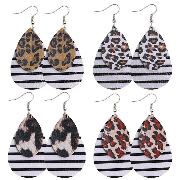 new waterdrop pu leather earrings dangle printed stripe leopard ear hook earring multilayer leather eardrop for women jewelry finding gift, Silver
new waterdrop pu leather earrings dangle printed stripe leopard ear hook earring multilayer leather eardrop for women jewelry finding gift, Silver