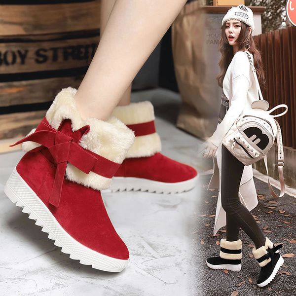 four seasons supply 2019 winter new two wear snow boots female korean version of the wild bow women's cotton boots, Black
four seasons supply 2019 winter new two wear snow boots female korean version of the wild bow women's cotton boots, Black