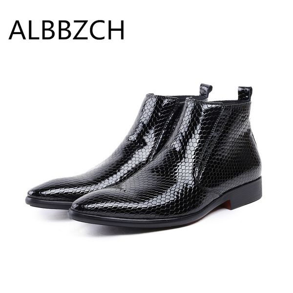 fashin design mens business dress ankle boots shoes men pointed toe patent leather high garde office work boots man, Black
fashin design mens business dress ankle boots shoes men pointed toe patent leather high garde office work boots man, Black