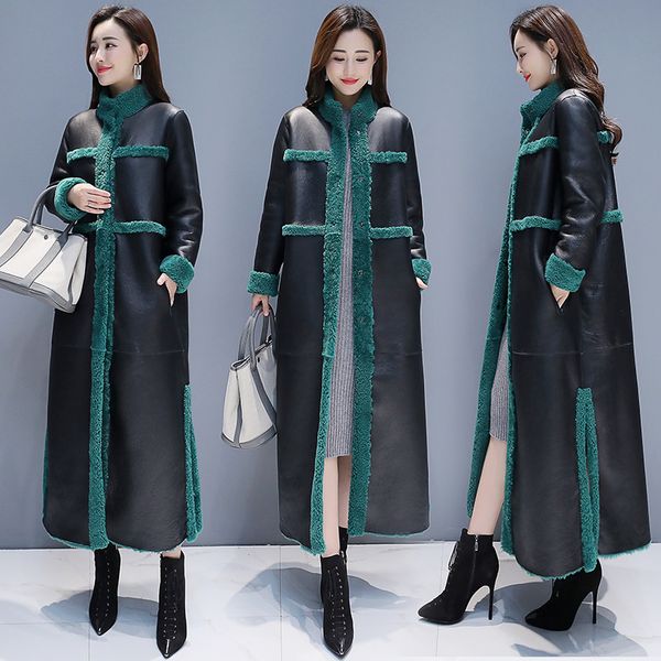women lamb fur coat 2019 winter new fashion plus size long warm overcoat women fur coat two side wearing suede faux jacket, Black
women lamb fur coat 2019 winter new fashion plus size long warm overcoat women fur coat two side wearing suede faux jacket, Black