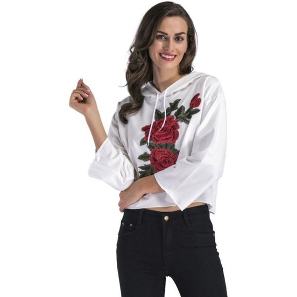 womens designer season embroidered flowers loose casual hooded sweater waist short shirt women1prr, Black;brown
womens designer season embroidered flowers loose casual hooded sweater waist short shirt women1prr, Black;brown