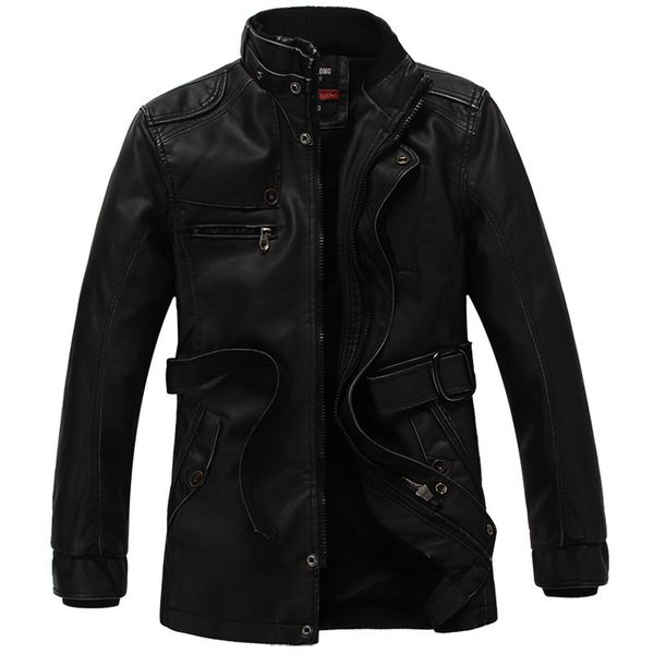 western style winter men's leather coat brushed and thick pu leather jacket men's mid-length trench coat large size coat men, Black
western style winter men's leather coat brushed and thick pu leather jacket men's mid-length trench coat large size coat men, Black