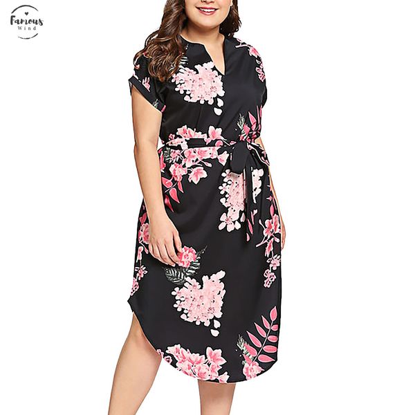 2020 new fashion ladies large size v neck short sleeved belt print dress fashion floral dress dresses women polyester summer plus size, Black;gray
2020 new fashion ladies large size v neck short sleeved belt print dress fashion floral dress dresses women polyester summer plus size, Black;gray