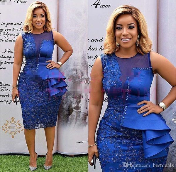 2019 royal blue sheer jewel neck sheath cocktail dresses lace appliques tea length formal special occasion prom party dresses custom, Black
2019 royal blue sheer jewel neck sheath cocktail dresses lace appliques tea length formal special occasion prom party dresses custom, Black