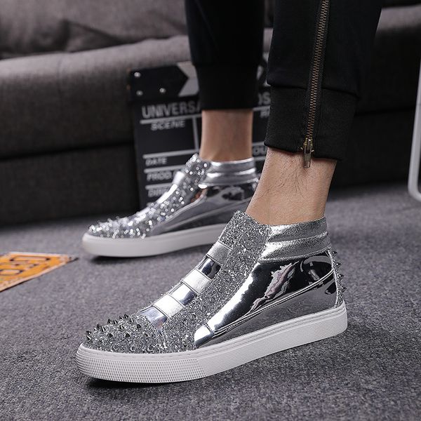 men fashion party nightclub dresses rivets boots natural leather flats shoes spring autumn platform boot ankle botas sapatos man, Black
men fashion party nightclub dresses rivets boots natural leather flats shoes spring autumn platform boot ankle botas sapatos man, Black