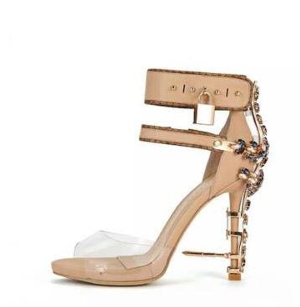 fashion high-heeled shoes water drill fish mouth transparent film metal foot bowl trip belt female rough high heel sandals lock banquet shoe, Black
fashion high-heeled shoes water drill fish mouth transparent film metal foot bowl trip belt female rough high heel sandals lock banquet shoe, Black