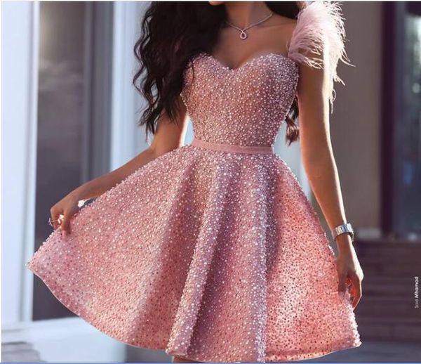 major beadings sweetheart prom dresses pearls beads feather short cocktail party dress custom made homecoming dress robes de soirée, Red
major beadings sweetheart prom dresses pearls beads feather short cocktail party dress custom made homecoming dress robes de soirée, Red