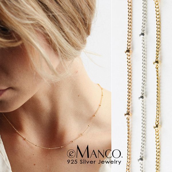 e-manco minimalist 925 sterling silver necklace women simple rose gold color beads chain necklace for women jewelry, Golden;silver
e-manco minimalist 925 sterling silver necklace women simple rose gold color beads chain necklace for women jewelry, Golden;silver