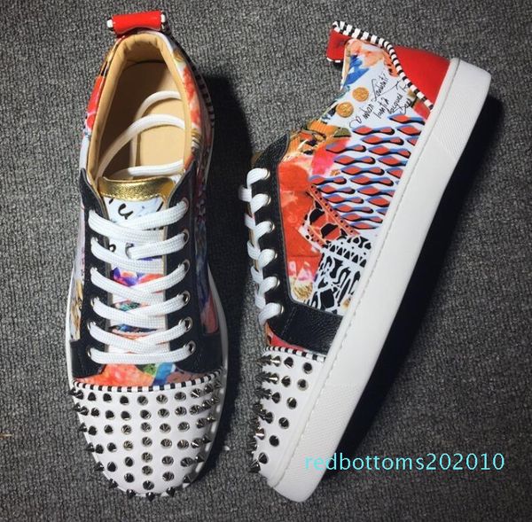 2019 designer luxury men red bottoms shoes studded spikes low flats casual sneakers for men wedding party dress leather r10, Black
2019 designer luxury men red bottoms shoes studded spikes low flats casual sneakers for men wedding party dress leather r10, Black