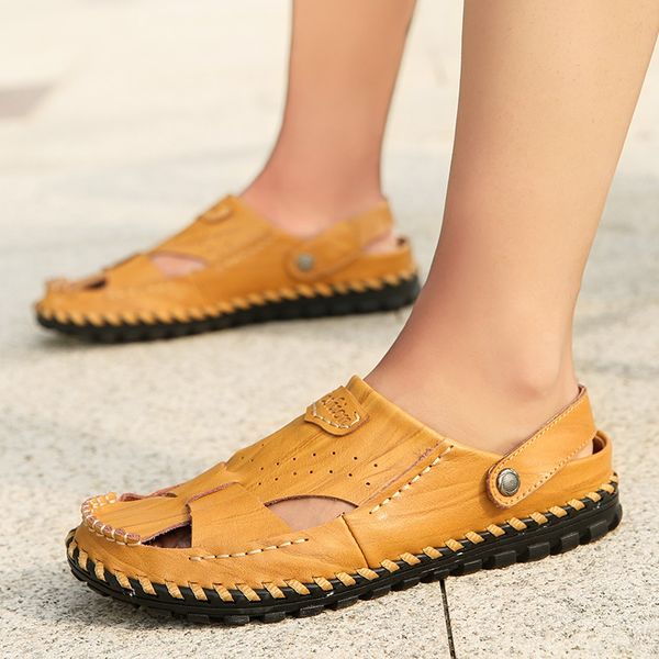 cowhide sandals masculina sandalias hombre fashion casual soft-sole anti-slip closed-toe sandals genuine leather sandalias, Black
cowhide sandals masculina sandalias hombre fashion casual soft-sole anti-slip closed-toe sandals genuine leather sandalias, Black