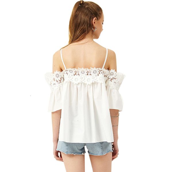 women off shoulder floral lace patchwork solid white blouse spaghetti strap half sleeve preppy cami shirt
women off shoulder floral lace patchwork solid white blouse spaghetti strap half sleeve preppy cami shirt