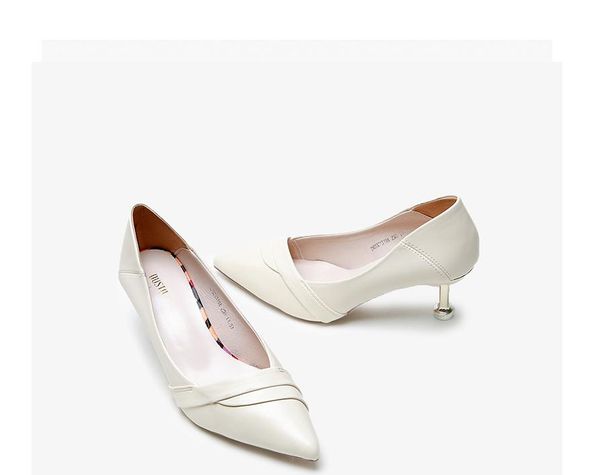 2020 spring and autumn with new style fashion high heel fine heel pointed end women's shoes @lkiop634, Black
