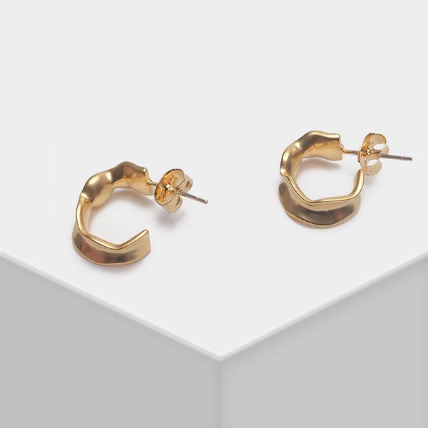 lovely irregular hoop earrings for women, Golden;silver