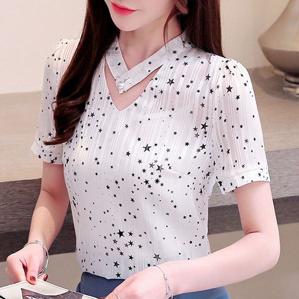 blusas mujer de moda 2020 v-neck print chiffon blouse shirt short sleeve blouse women summer women clothes shirts d71, White
blusas mujer de moda 2020 v-neck print chiffon blouse shirt short sleeve blouse women summer women clothes shirts d71, White