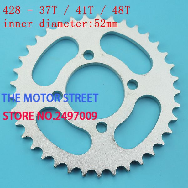 shopping 428-37t/41t/48t 52mm rear chain sprocket gear wheel plate fit atv quad pit dirt bike motorcycle motor moped
shopping 428-37t/41t/48t 52mm rear chain sprocket gear wheel plate fit atv quad pit dirt bike motorcycle motor moped