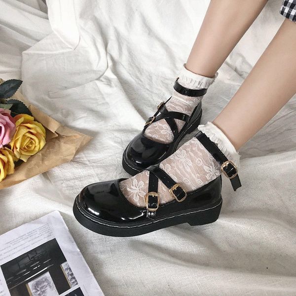 2019 autumn new japanese lolita small leather shoes students korean wild round head doll shoes literary retro flat single, Black
2019 autumn new japanese lolita small leather shoes students korean wild round head doll shoes literary retro flat single, Black