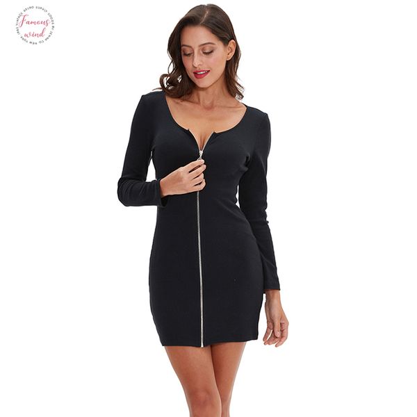 new fashion women full zipper bodycon stretch long sleeve mini cotton dress for autumn drop shipping, Black;gray
new fashion women full zipper bodycon stretch long sleeve mini cotton dress for autumn drop shipping, Black;gray