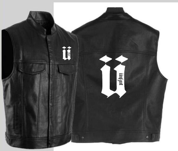 uppercase u unkut leather vest black motorcycle hip hop leather vest male imitation punk solid spring sleeveless jacket, Black;white
uppercase u unkut leather vest black motorcycle hip hop leather vest male imitation punk solid spring sleeveless jacket, Black;white