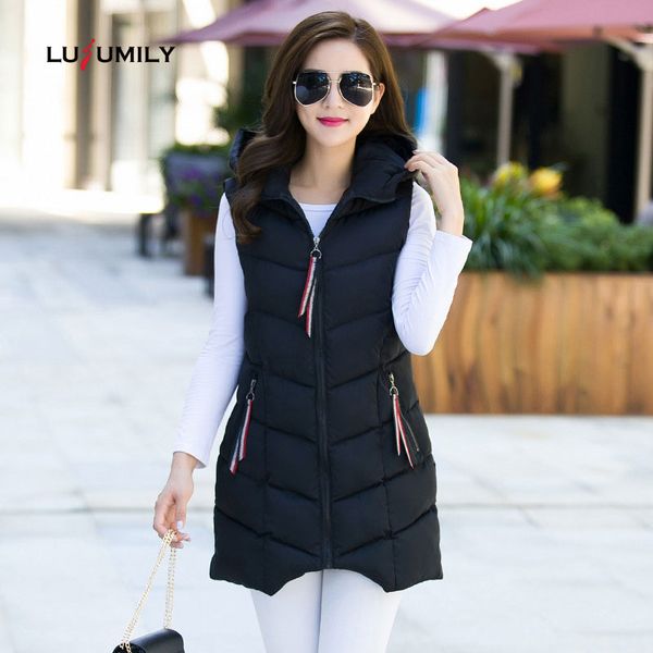 lusumily 2019 winter vest women thick cotton warm vest black hooded waistcoat long colete feminino plus size sleeveless outwear, Black;white
lusumily 2019 winter vest women thick cotton warm vest black hooded waistcoat long colete feminino plus size sleeveless outwear, Black;white