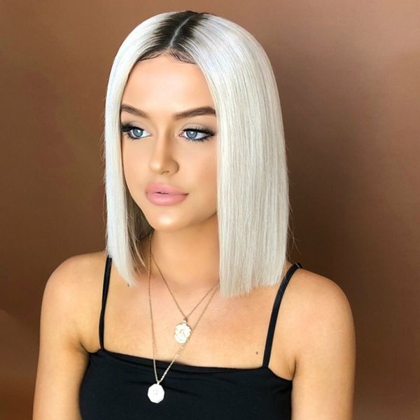 women's short hair fluffy bob style short straight hair black and white gradient wig
women's short hair fluffy bob style short straight hair black and white gradient wig