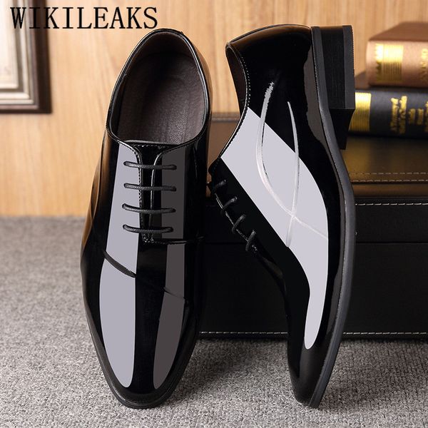 classic mens dress shoes patent leather oxford shoes for men wedding formal sapato social masculino, Black
classic mens dress shoes patent leather oxford shoes for men wedding formal sapato social masculino, Black