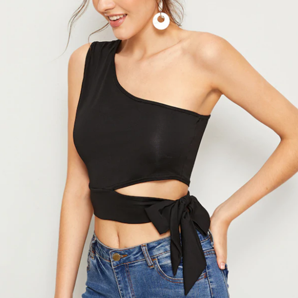 women's tanks & camis single shoulder womens ropa mujer summer cropped female short lace-up slim fitted black sleeveless, White
women's tanks & camis single shoulder womens ropa mujer summer cropped female short lace-up slim fitted black sleeveless, White