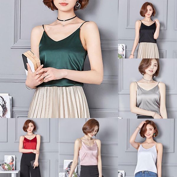 tank crop women silk ladies camisole bottom blouse shirt soft satin sleeveless off shoulder halter women's 19jul16, White
tank crop women silk ladies camisole bottom blouse shirt soft satin sleeveless off shoulder halter women's 19jul16, White
