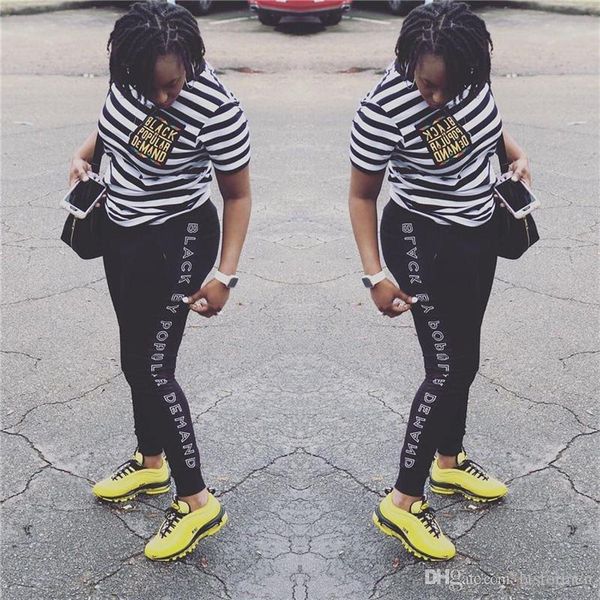 черный всенародных женщины 2pcs брюки полосатого letters printed женская двухкусочный летние наряды повседневные женщины одежда, White 
черный всенародных женщины 2pcs брюки полосатого letters printed женская двухкусочный летние наряды повседневные женщины одежда, White
