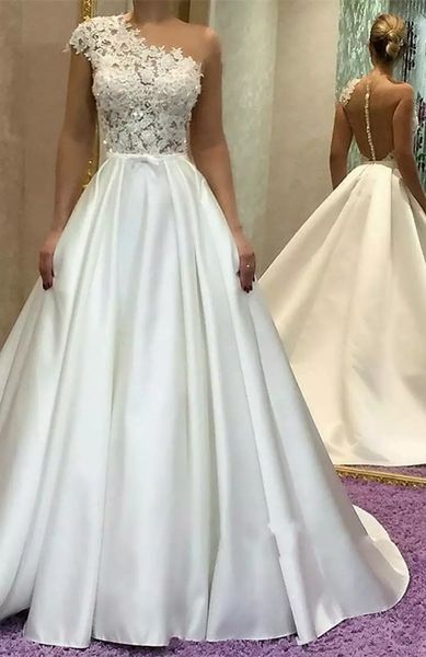 gorgeous one shoulder a-line wedding dresses lace princess bridal gowns long section off shoulder sheer neck straps wedding robe de mariee, White
gorgeous one shoulder a-line wedding dresses lace princess bridal gowns long section off shoulder sheer neck straps wedding robe de mariee, White