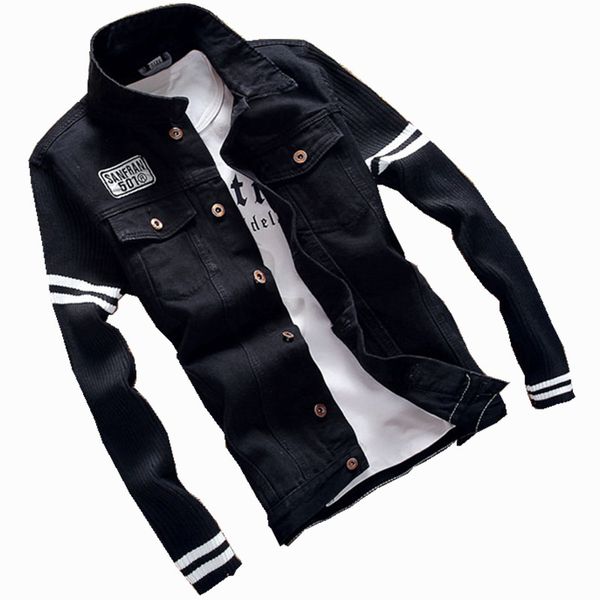 2019 spring wool sleeve men's denim jackets men autumn letter jeans coat with pockets slim fit male casual jacket, Black;brown
2019 spring wool sleeve men's denim jackets men autumn letter jeans coat with pockets slim fit male casual jacket, Black;brown