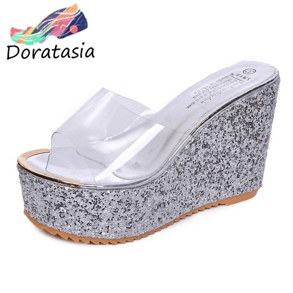 doratasia sweet high platform shoes summer high wedges slippers women classic 2020 trendy transparent pvc slides, Black
doratasia sweet high platform shoes summer high wedges slippers women classic 2020 trendy transparent pvc slides, Black