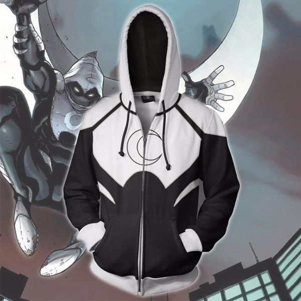 2019 men's hooded fallout moon knight 3d print hoodie casual sportswear zipper hoodie knight zipper hip hop top, Black
2019 men's hooded fallout moon knight 3d print hoodie casual sportswear zipper hoodie knight zipper hip hop top, Black